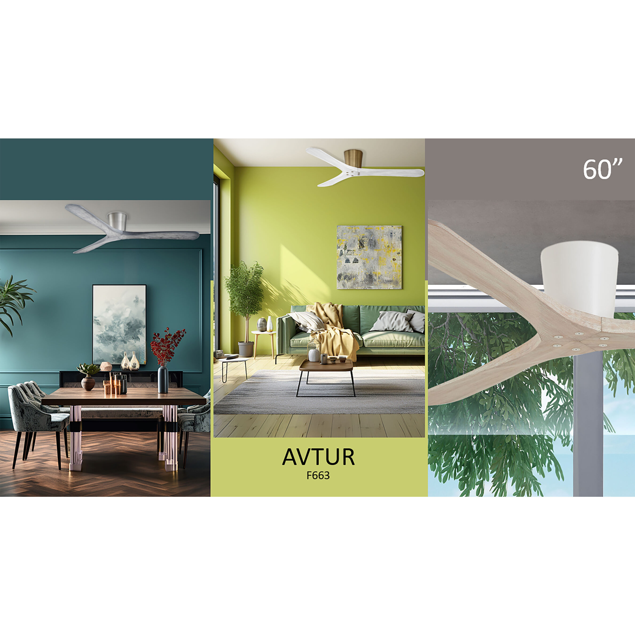 Minka-Aire F663-WHF/BW Avtur 60 inch Flat White with